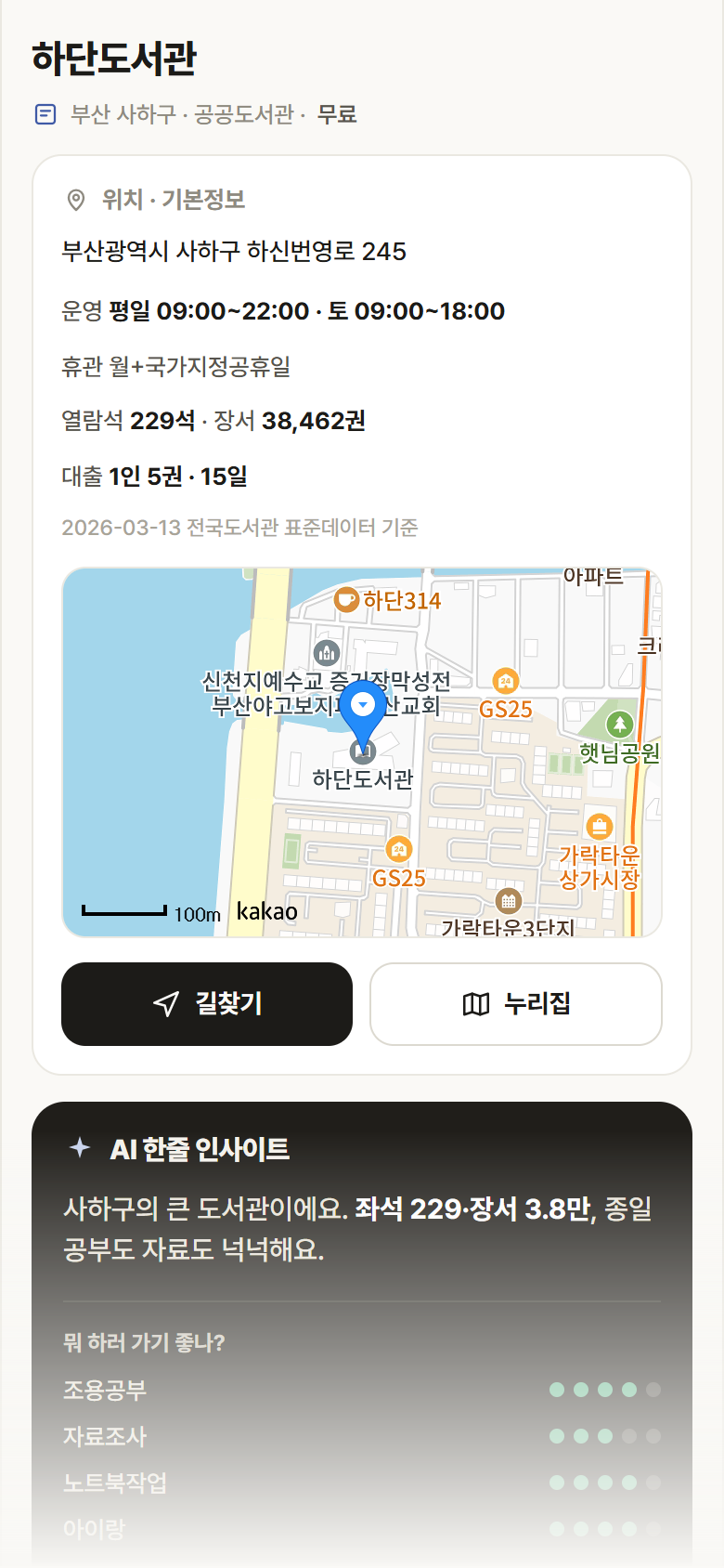 부산 사하구 하단도서관 도서관 안내