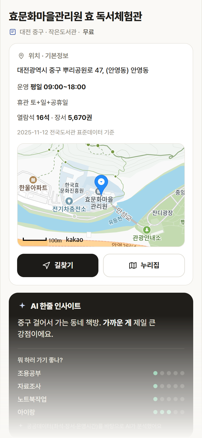 효문화마을관리원 효 독서체험관 · 공공놀이터 대전 중구 효문화마을관리원 효 독서체험관 도서관 안내