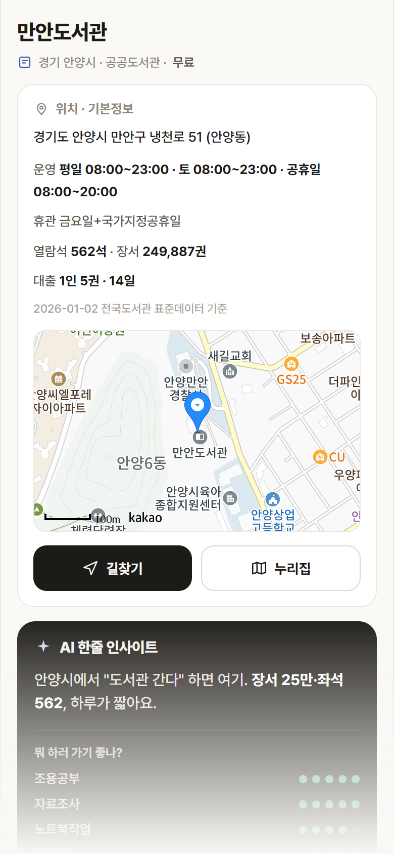 만안도서관 · 공공놀이터 경기 안양시 만안도서관 도서관 안내