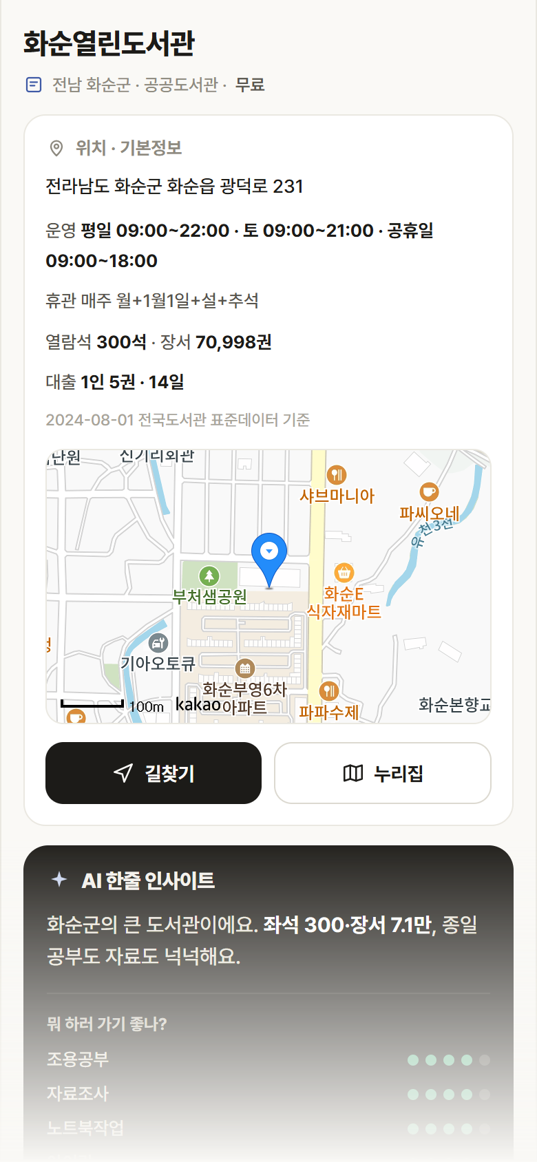 화순열린도서관 · 공공놀이터 전남 화순군 화순열린도서관 도서관 안내